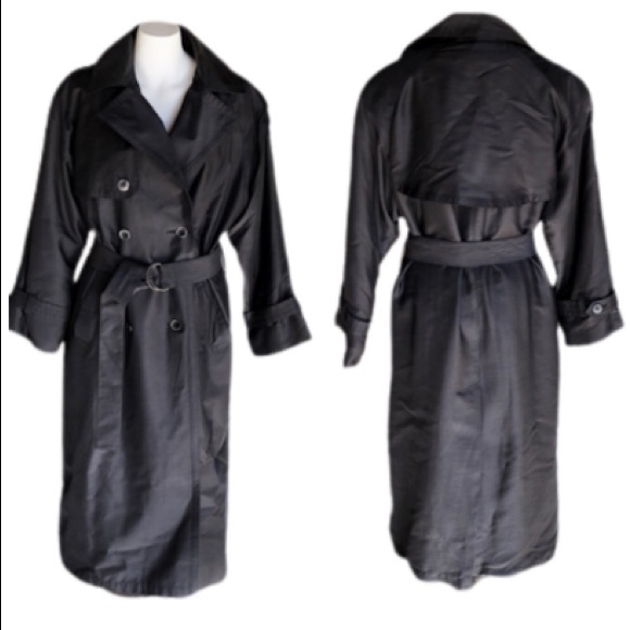 London Fog Jackets & Blazers - London Fog Trenchcoat Black Doublebreasted